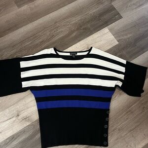 Spense Black and White Striped Top